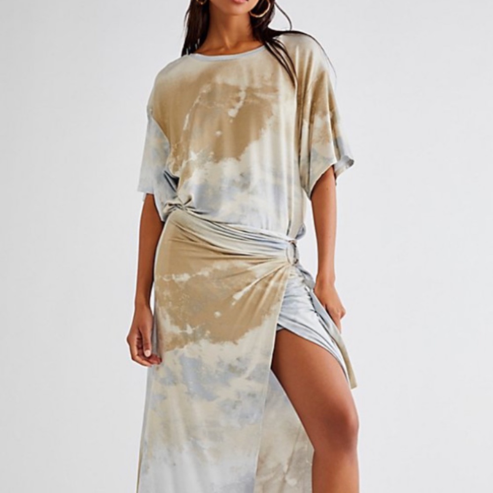 Free people Alyssa wrap dress sea combo xs